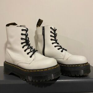 Doc Martin white jadon platform poots